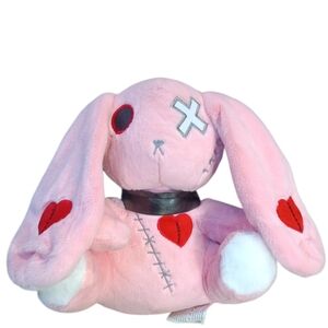 Goth Pink Stuffed Bunny 9"T